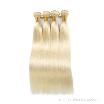 Top Grade Hair Extension Double Weft 613 Hair Bundles 100% Natural Cheap 613 Color Weave Human Hair Bundles With Frontal